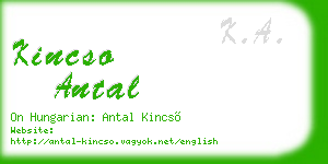 kincso antal business card